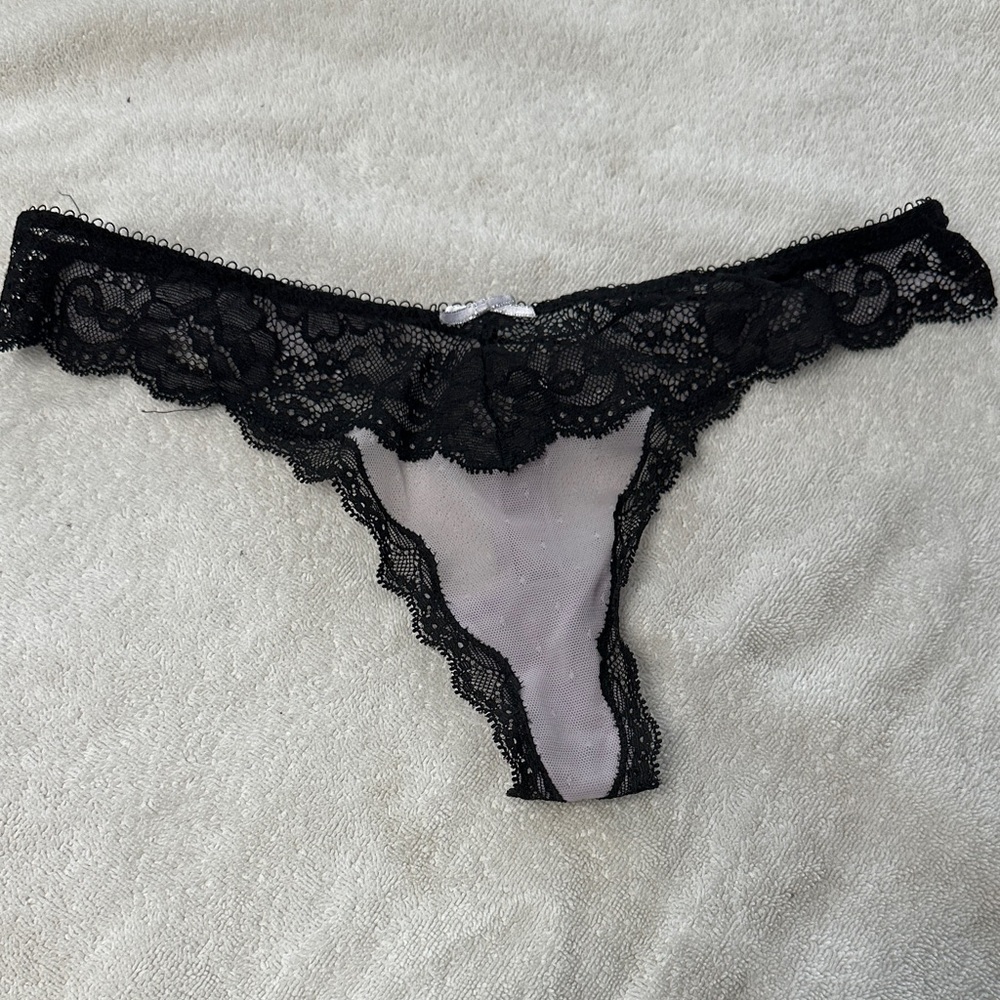Victoria's Secret Black Lace Sheer Panty